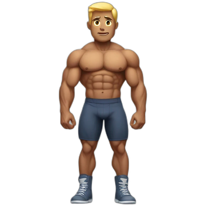 muscle man full body emoji