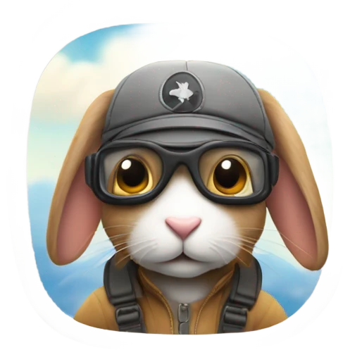 Rabit in airplane  emoji