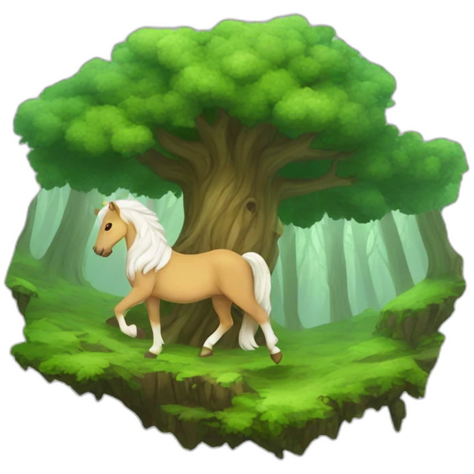 Wooded glen with pegasus emoji