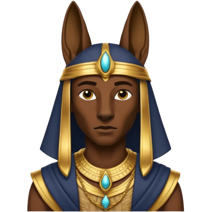 man wearing anubis cloth emoji