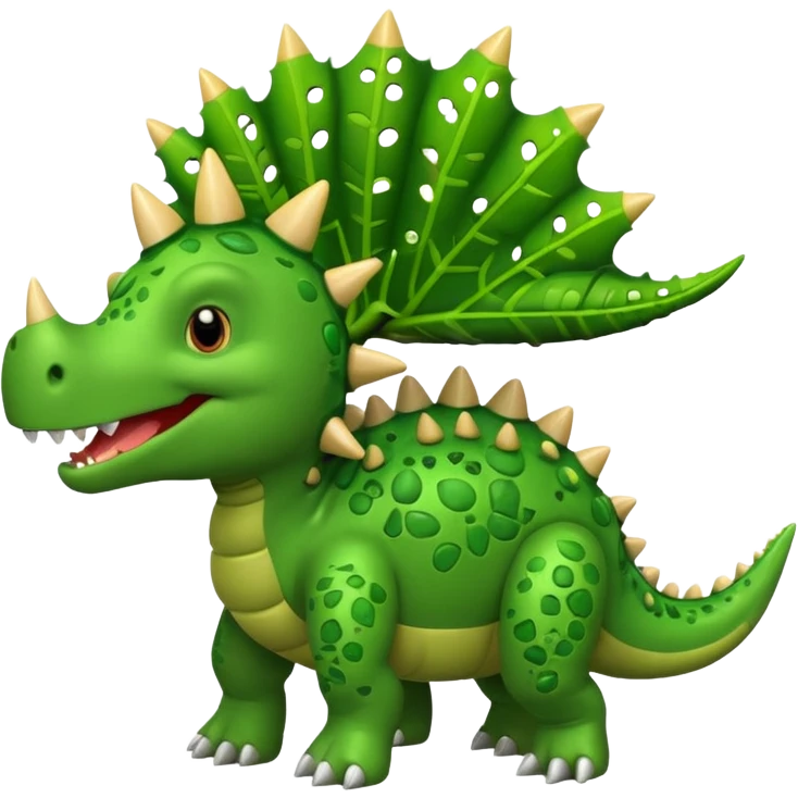 cartoon stegosaurus with music notes emoji