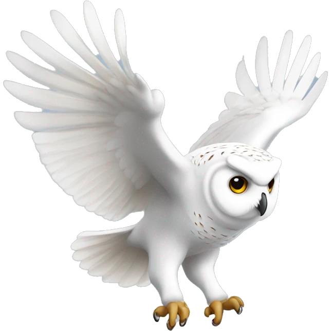 White flying elegant owl nice looking  emoji