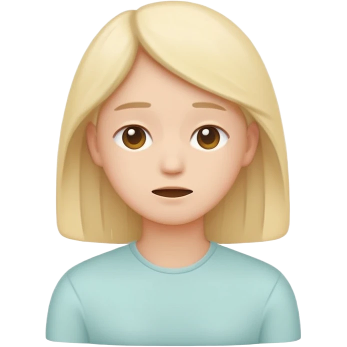 minimal flat emoji representing low energy,
soft facial expression,
slightly downward posture implied,
subtle dull pastel colors,
gentle and non-dramatic,
modern lifestyle tracking app aesthetic,
transparent background,
vector illustration emoji