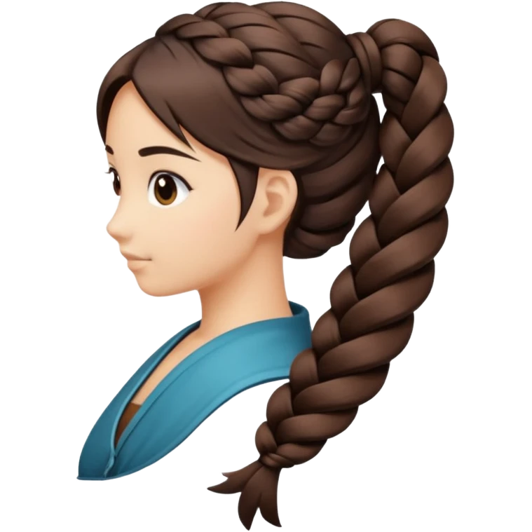just hair braided hair tail emoji