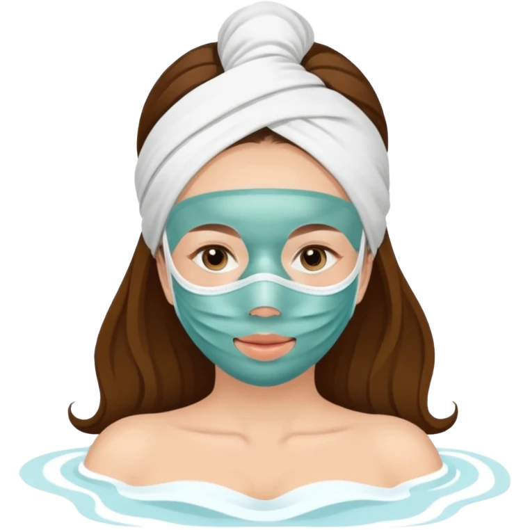 Lady with face mask spa beauty full face relaxing emoji