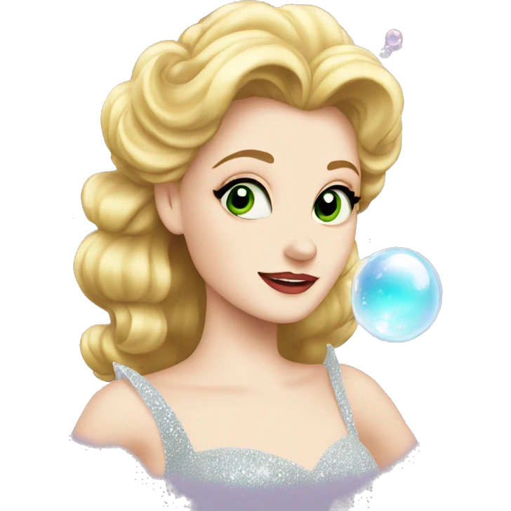Glinda forming a bubble from wicked emoji
