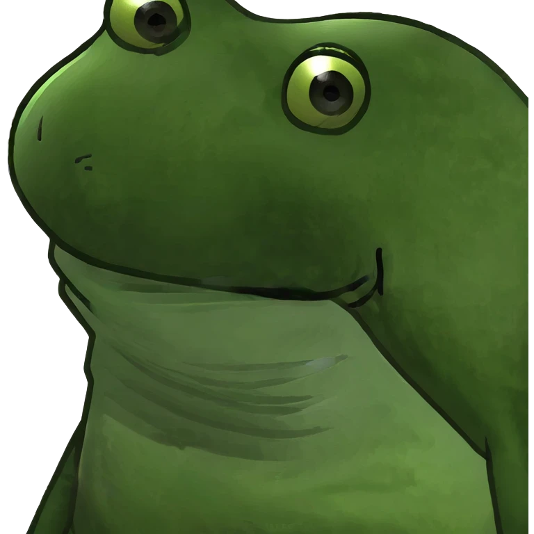green bufo frog sitting on a lily pad emoji