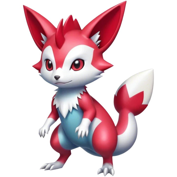 Cute Shiny Digimon-Sneasel-Zangoose-hybrid full body emoji