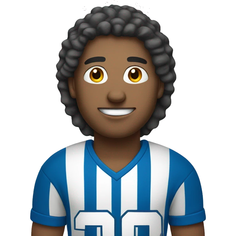 football player with a white & blue stripes t-shirt emoji