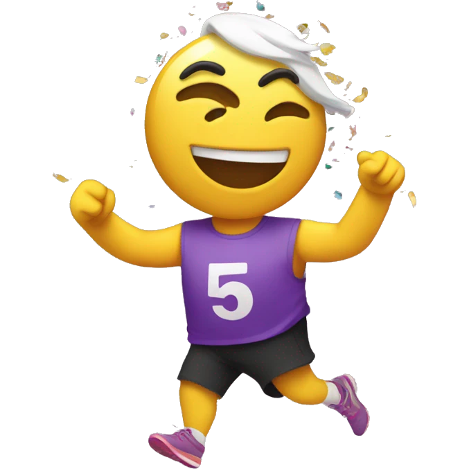 5K avec des confettis emoji