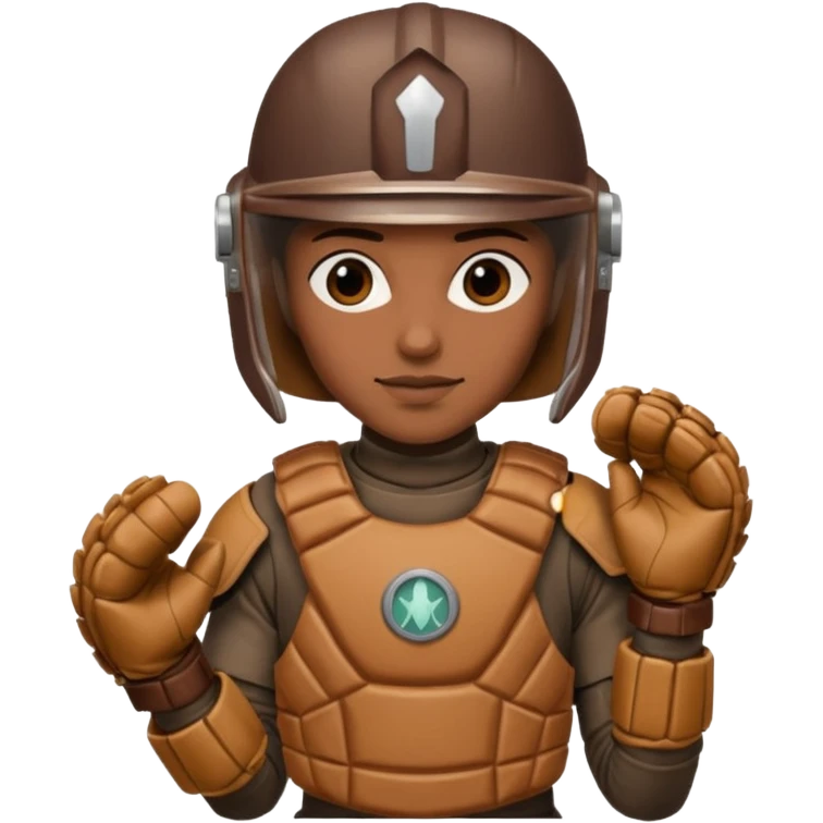 Mandalorian with a Catcher's mitt emoji