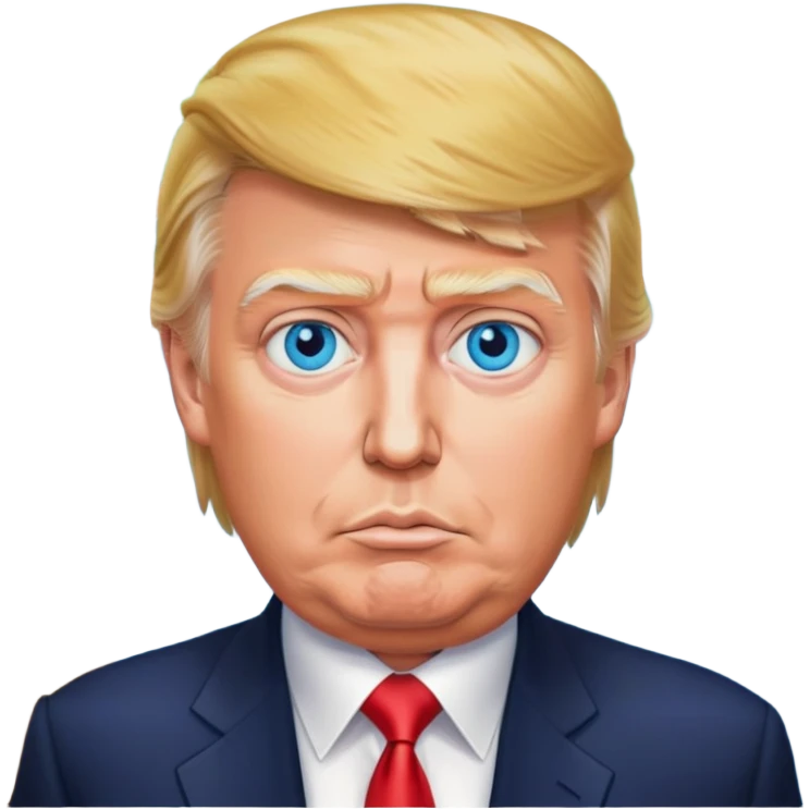 Donald Trump blue eyes 
 with  a ditch background  emoji