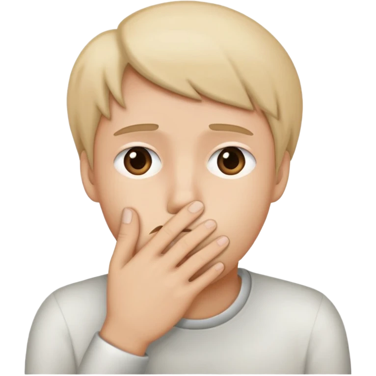Rosto cansado com a mão na boca emoji