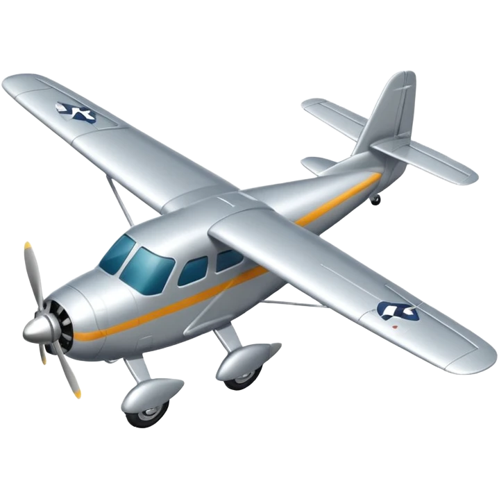 A small propeller plane with a bright painted nose and sturdy landing gear flying low and fast.
 emoji