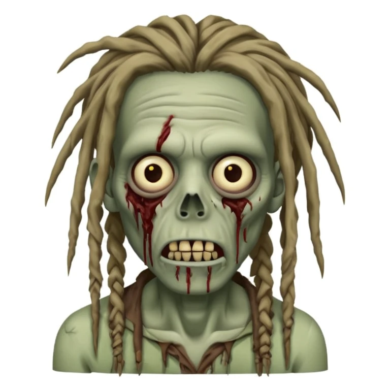 zombie guy with dreads  emoji