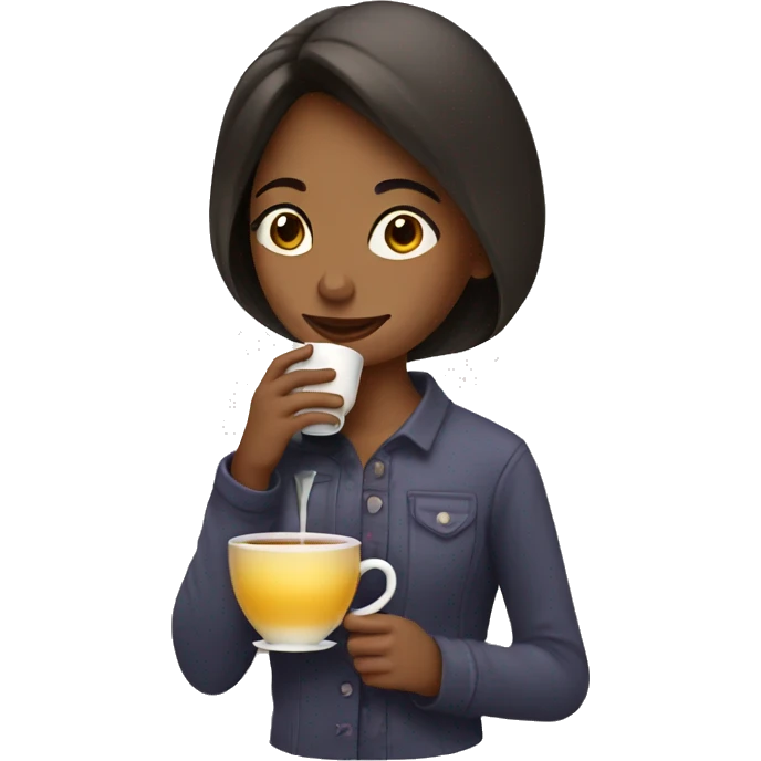 girl drinking tea emoji
