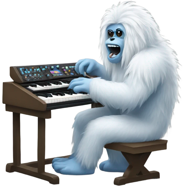 yetti making music on a synthesizer  emoji