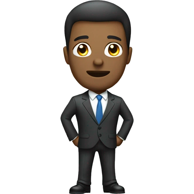 a business man side view wearing a suit talking full body emoji