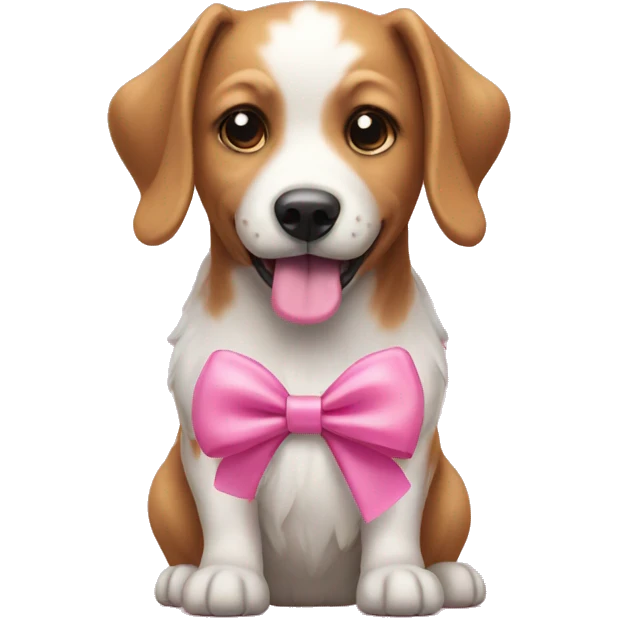 Dog with pink bow emoji