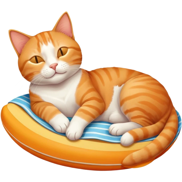 a cat dreaming about beach vacation emoji