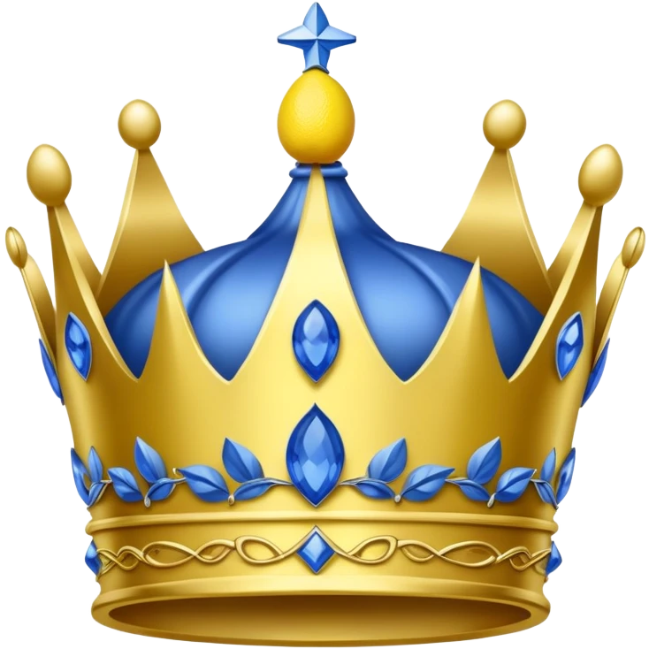 Blue crown with lemon emoji