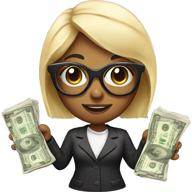 Sugar with sign of money in her glasses emoji