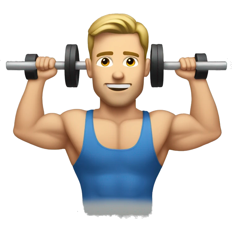 whiteguy doing shoulder press emoji