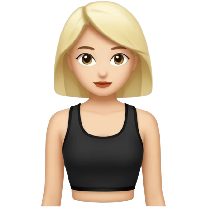 Siyah uzun saçlı siyah ceket  polar ceket ceket gevşek biraz omzundan çıkıyormuş gibi ve bugday ten rengi soltaraftaki omzundan çıkık sadece içinde de siyah crop var crop açık esmer emoji