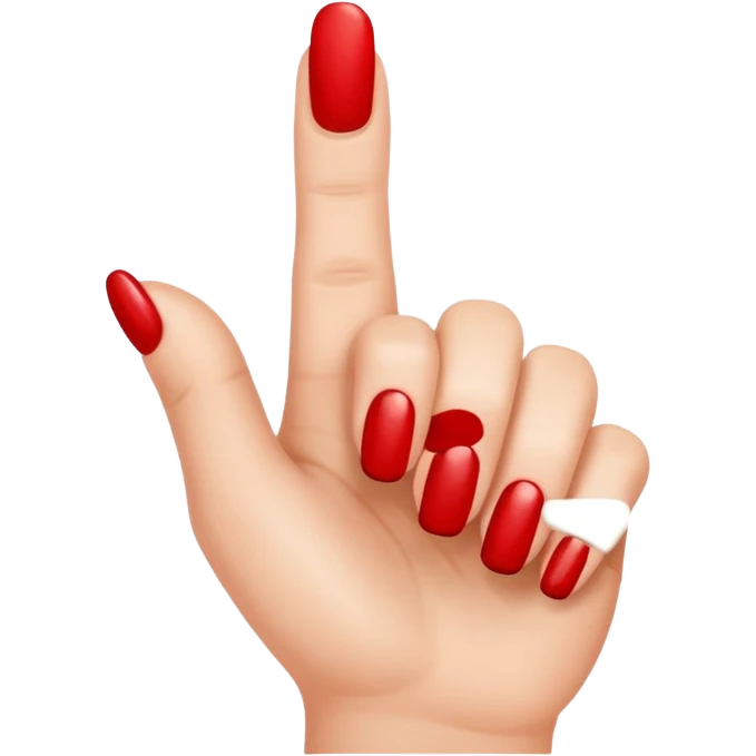 Hand with only the thumb nail painted red emoji