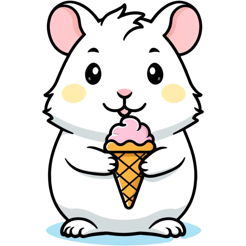 Hamster eating ice cream  emoji