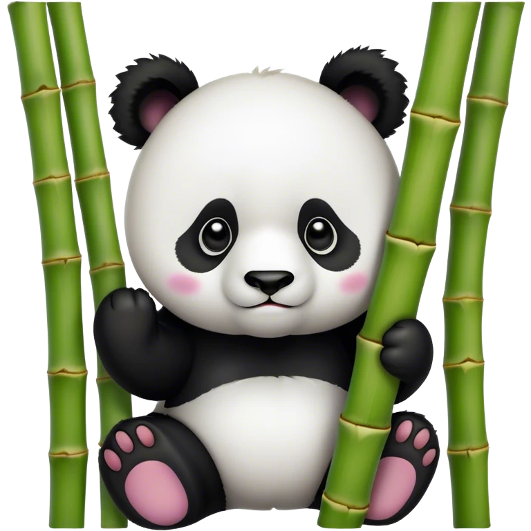 panda hiding in bamboo emoji