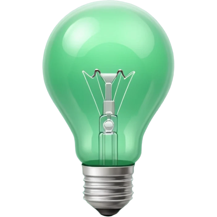 Small icon emoji of idea bulp, minimum details, green #36a767 main color emoji