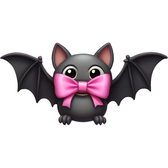Bat with a pink bow emoji