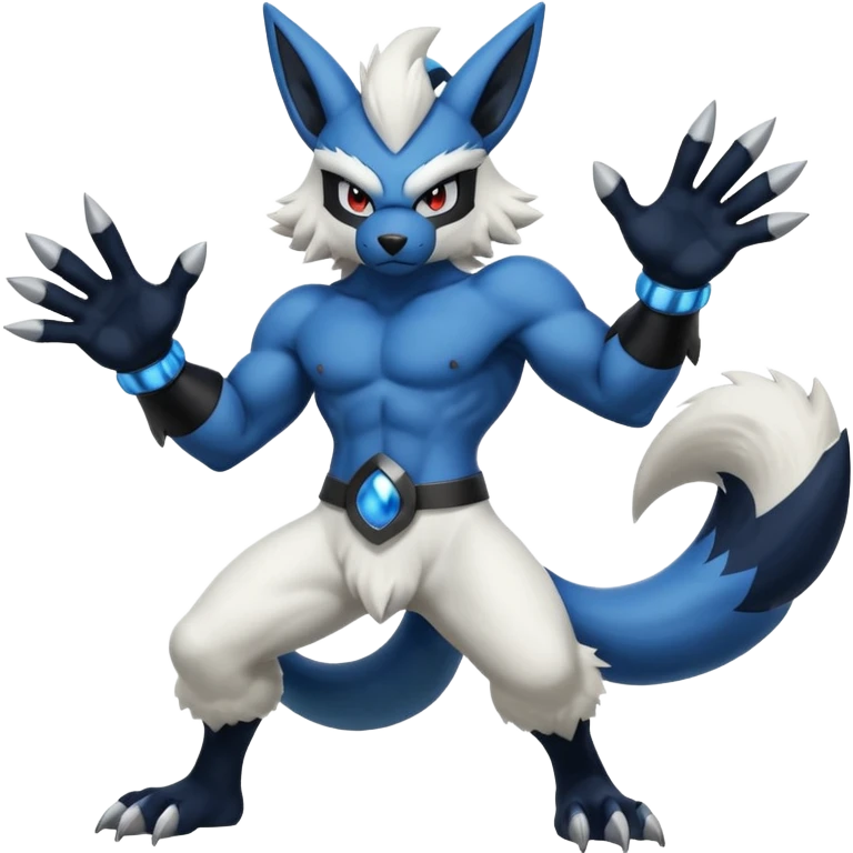Mega lucario and Absol fusion full body emoji