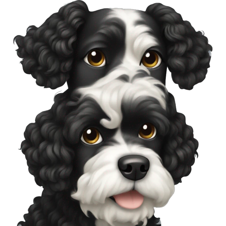 Dog bolonka schwarz weiß locken emoji