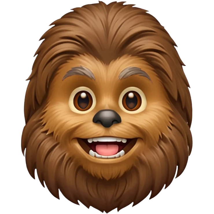 pero la cara de chewbacca en formato png con menos detalle, mas delgado y sonriente emoji