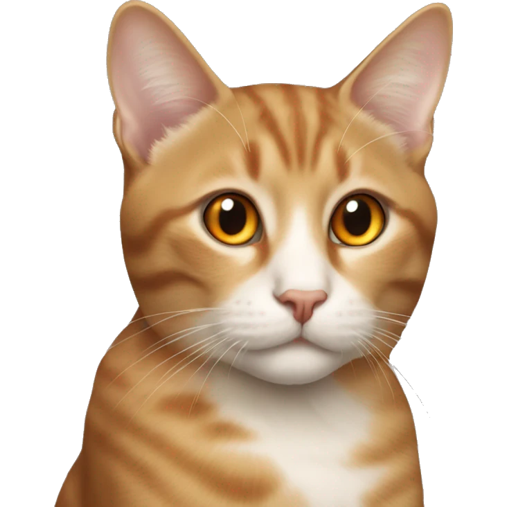 A Light Brown cat with a Little orange Spot above the left eye  emoji