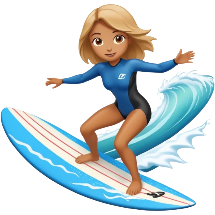 beautiful girl do surfing emoji