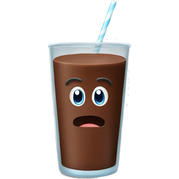 Un vaso de leche con chocolate  emoji
