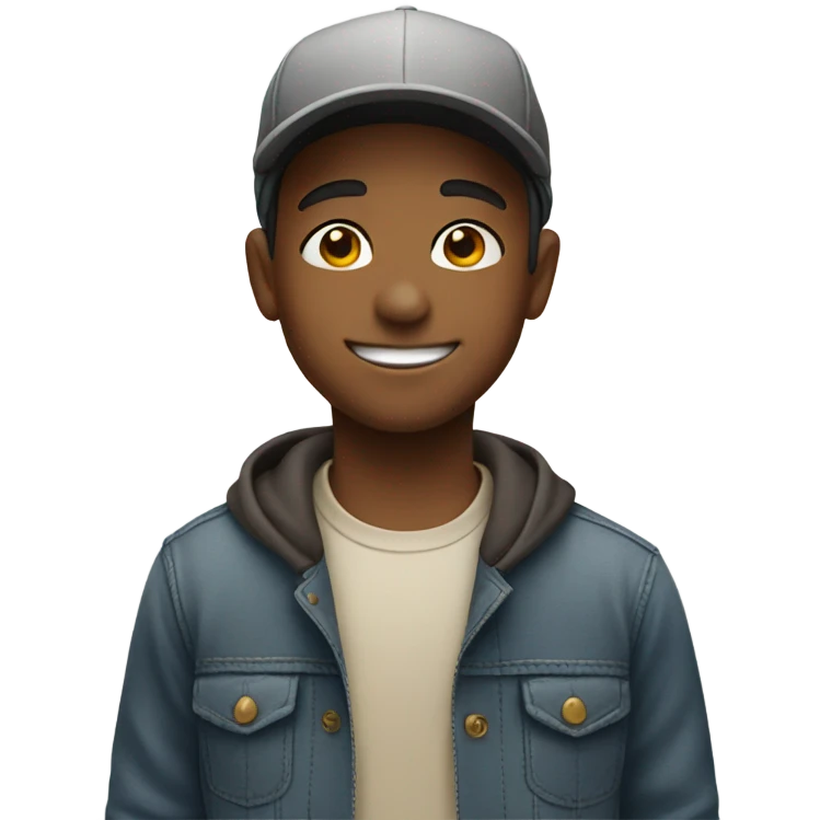 smiling boy with hat emoji