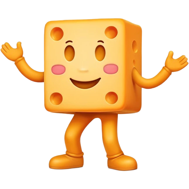 A block of cheese dancing emoji
