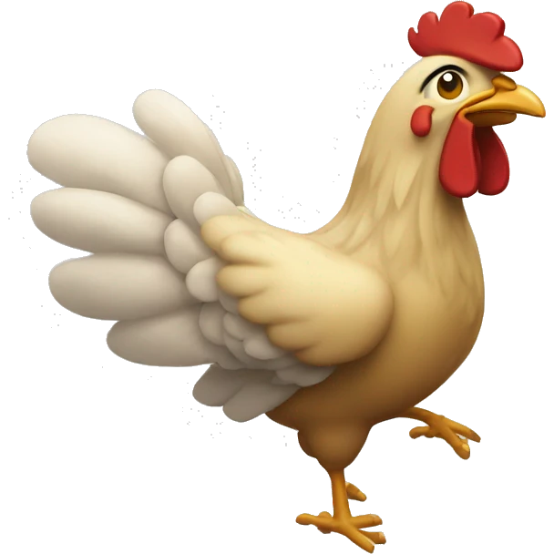 An emoji that says bleh with a flying chicken  emoji