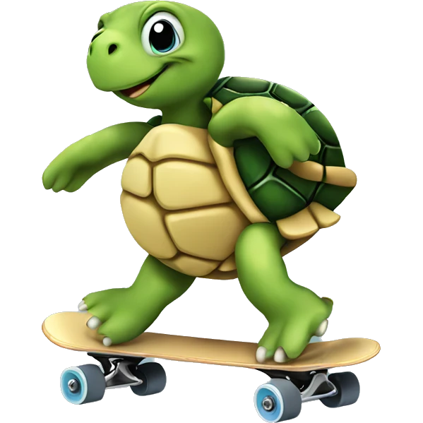 Turtle skating emoji