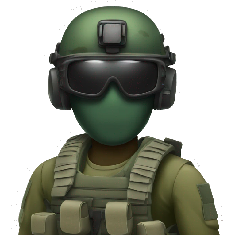 Special Forces Soldier wearing mask and night vision goggles emoji