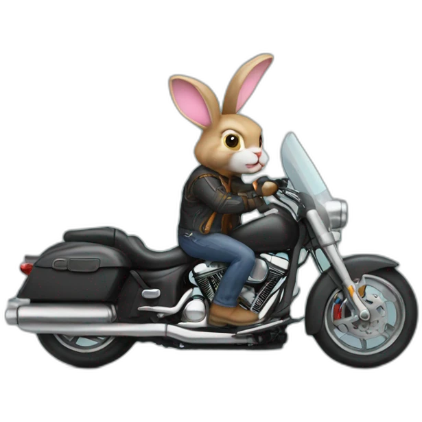 Bunny biker emoji