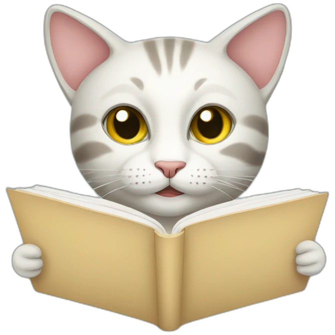 Cat reading emoji