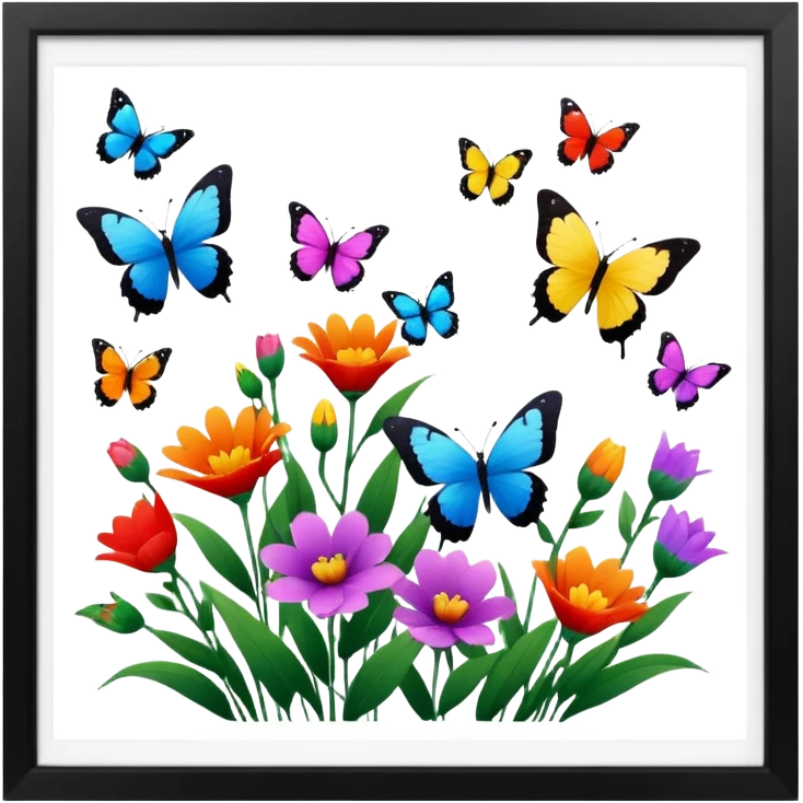flowers butterflies frame certificates for kids emoji
