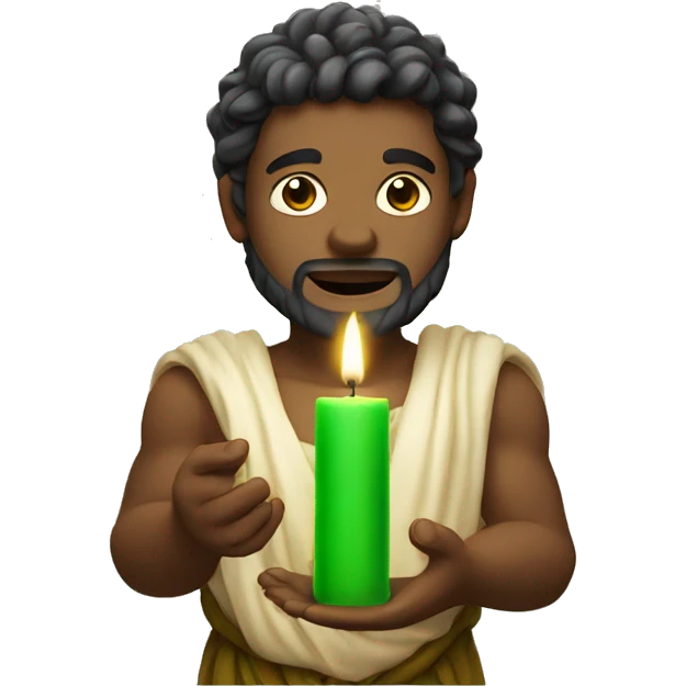 god holding green candle emoji