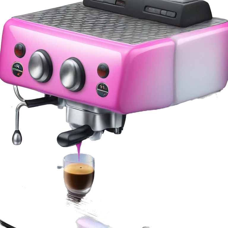 Pink and blue gradient hue espresso machine emoji
