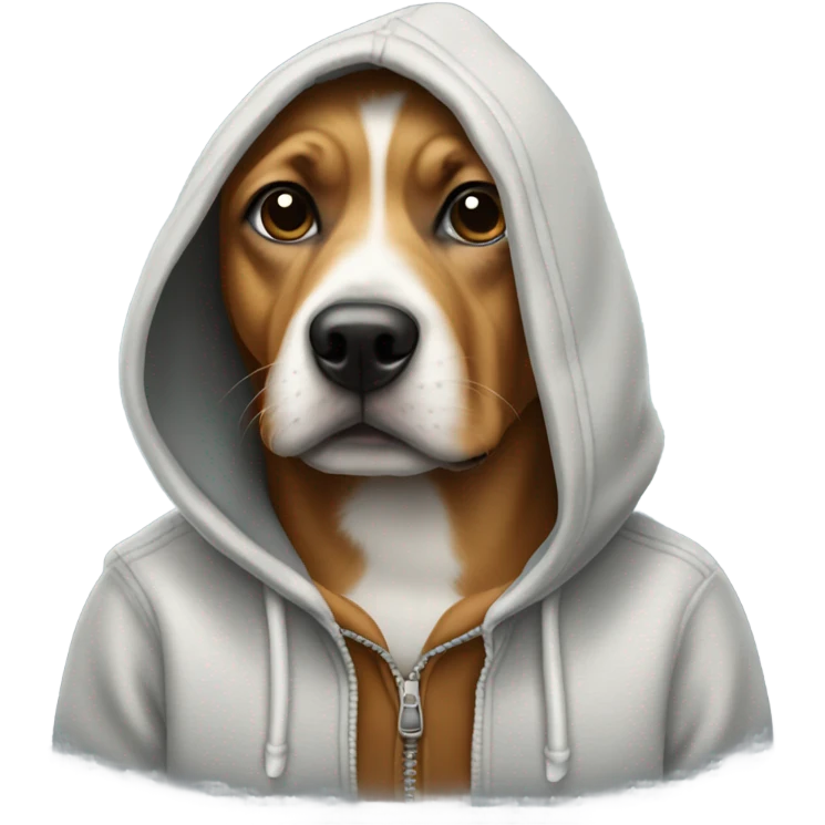 Dog wearing hoodrich emoji